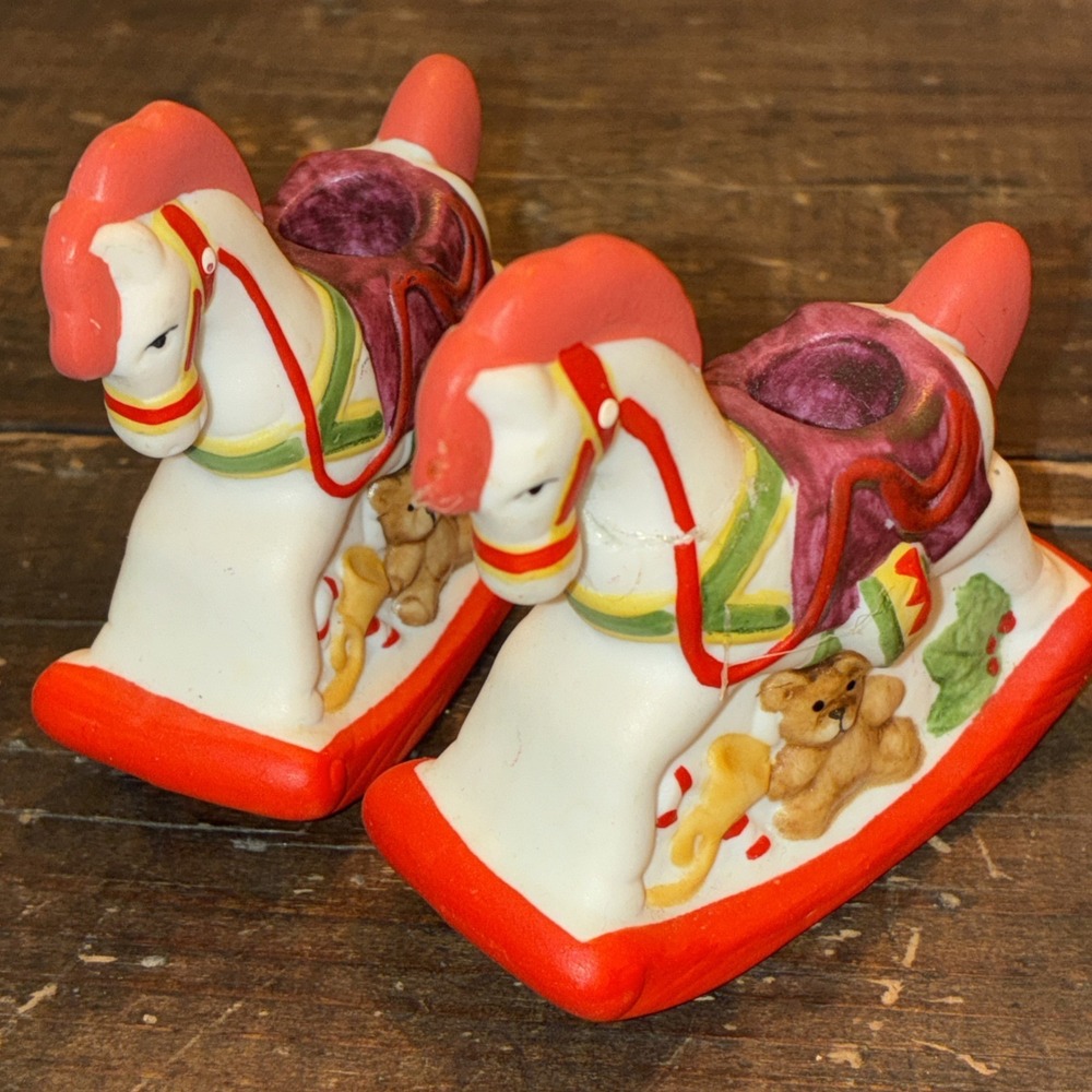 Porcelain Rocking Horse Candle Holder Set Biedermann Sri Lanka‎